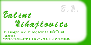 balint mihajlovits business card